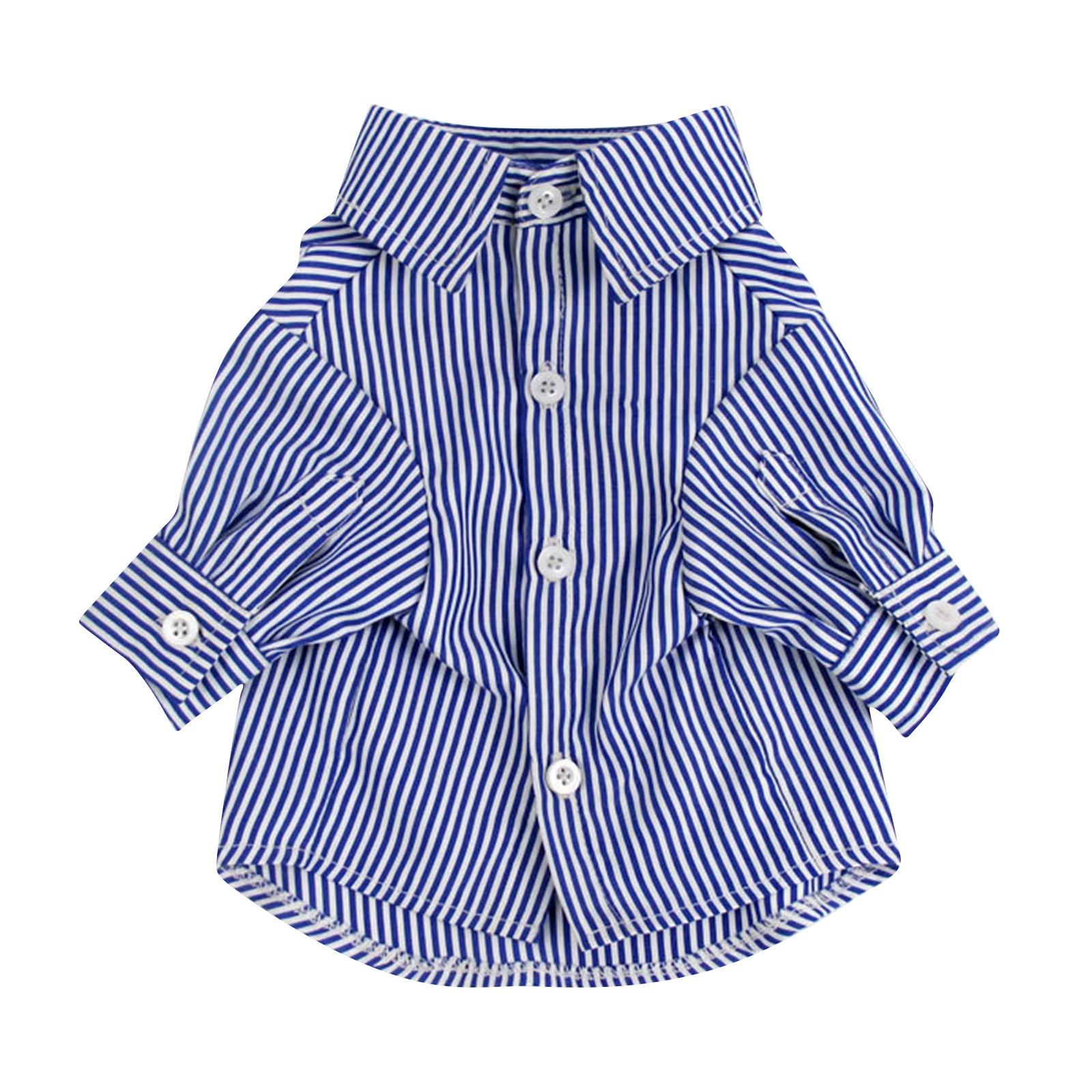 

Рубашка в полоску для домашних животных, одежда синего, красного цвета для средних и маленьких собак и кошек XS