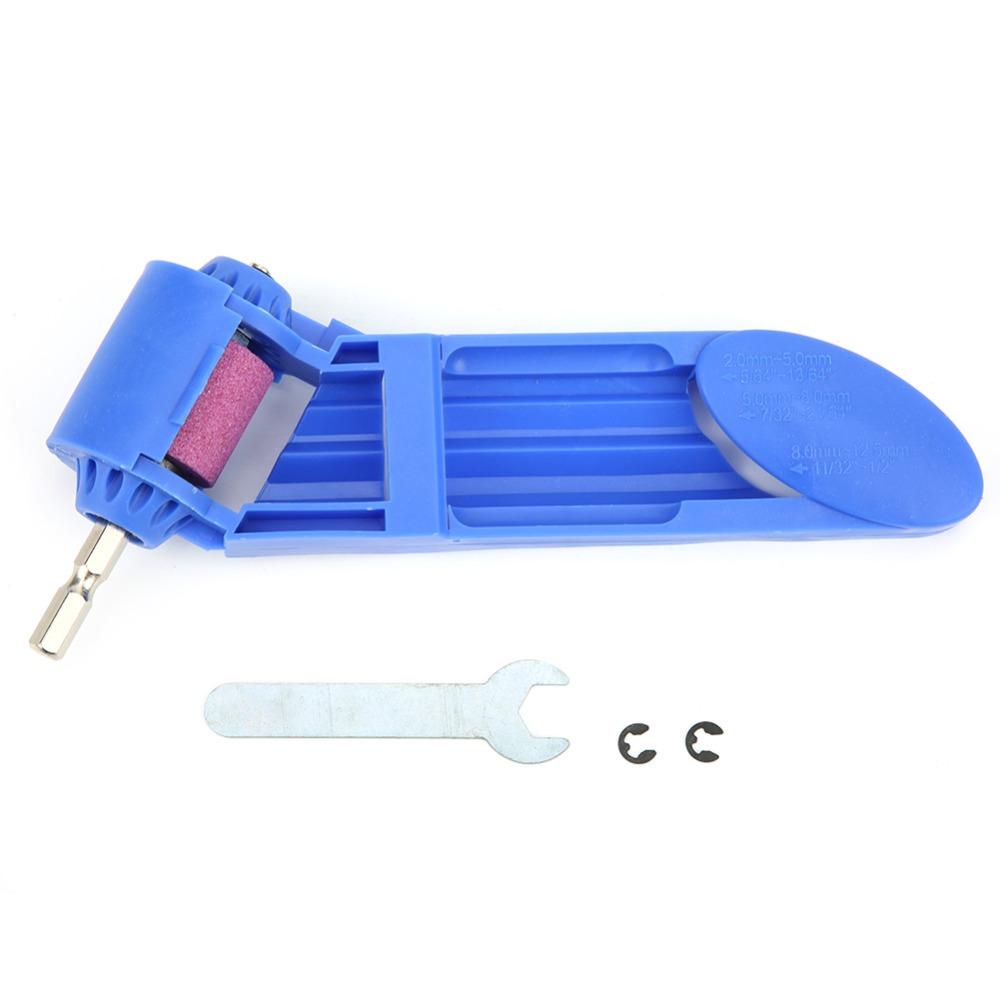 2pcs Blue /OrangeColor Portable Drill Bit Sharpener Drill Polishing