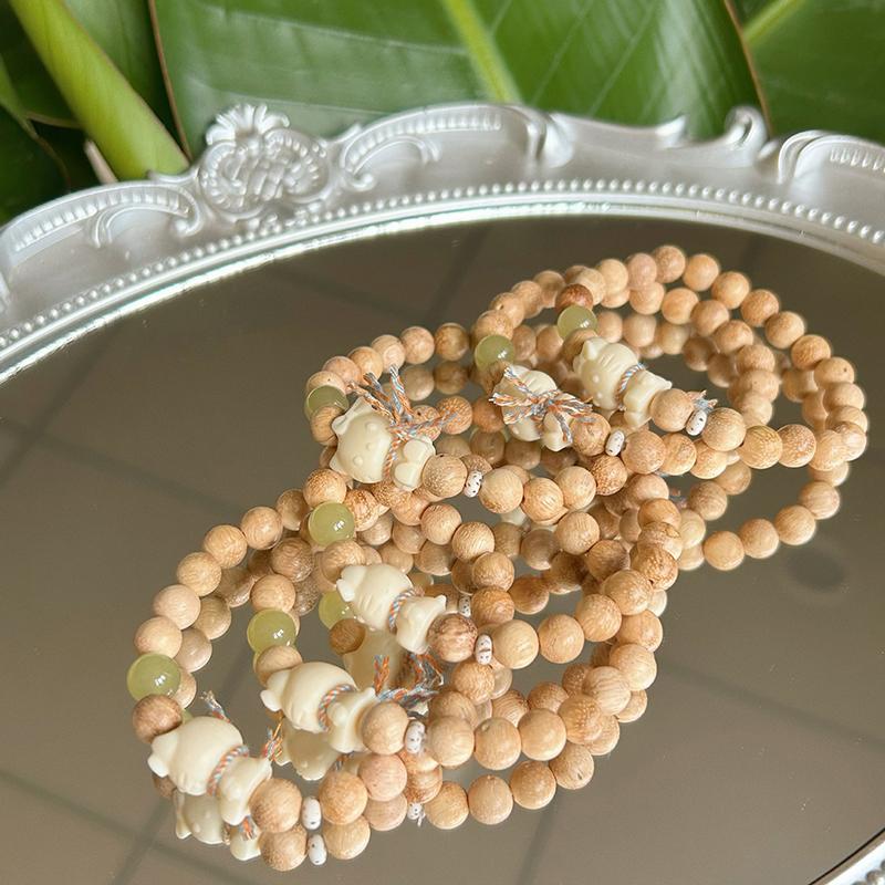 

Деревянный браслет с ароматом молока, Белый слоновий зуб, Фрукт, Китти, Сделай сам, Мужские и женские культурные игрушки, Ювелирные изделия из бусин Будды