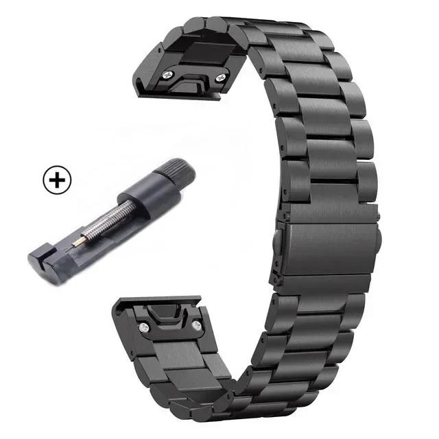 Quick Fit 22mm 26mm Stainless Stee Strap For Garmin Watch Fenix 7X 7 Solar 6x Pro/Fenix 6 Pro /Fenix 6 Sapphire /Forerunner 935