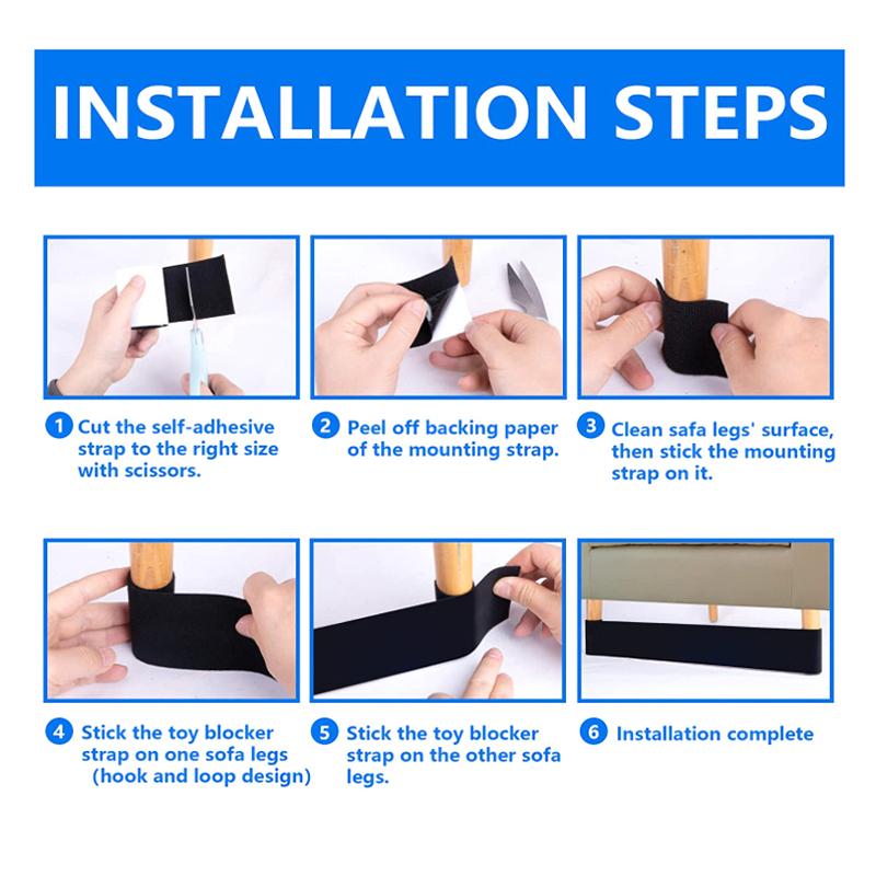 3/6/10M Sofa Toy Blocker Dustproof Adhesive Strap Under Couch Blocker Adjustable Sofa Edge Baffle Fixed Strap Interceptor