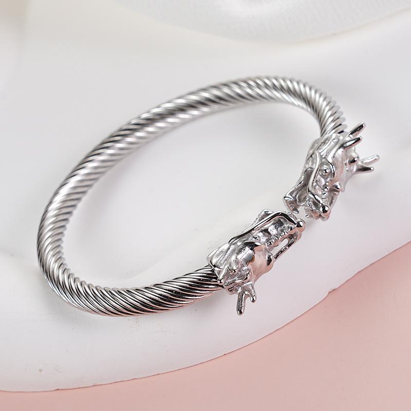 Men's Trendy Titanium Steel Dragon Head Bracelet