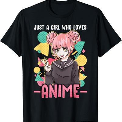 Anime Shirts For Girls Women Just A Girl Who Loves Anime T-Shirt
