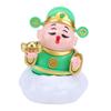 Cai Shen Statue Solar Powerd God of Wealth Fortune Sculpture with Swinging   for Business Home Car Ornament Present