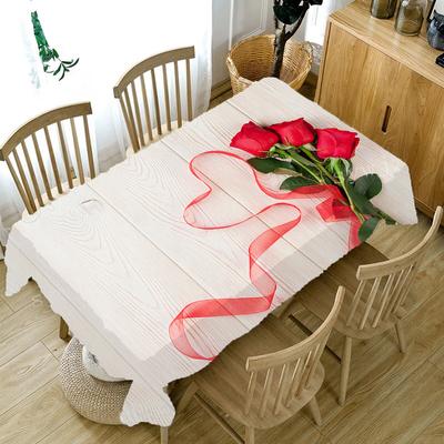 Fashion Rose Flower Tablecloth Wedding Decoration Party Arrangement Coffee Table Restaurant Fireplace Rectangular Tablecloth