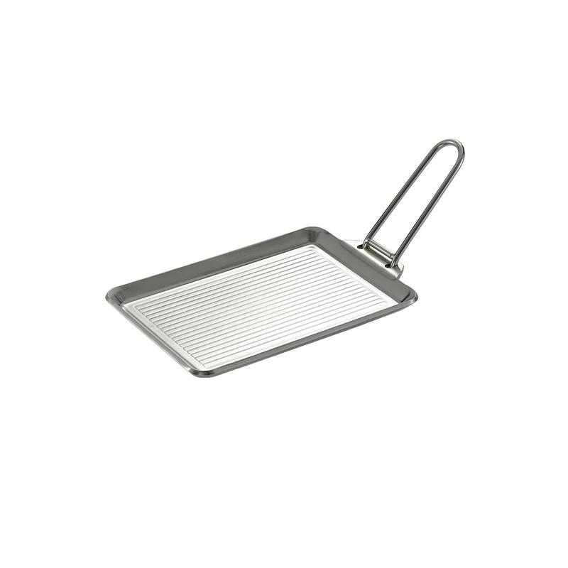 Campingmoon Outdoor Camping Picnic Kitchen Utensils Cookware Stainless Steel Fry Pan Dinnerware Sets серебряный