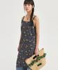 LUCKY CHOUETTE Dot Flower Slip Shirring Dress (Multi Color) Lfdam25570Xxx