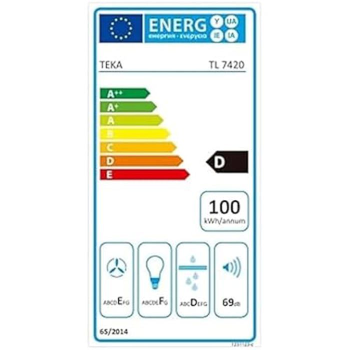 Hotte Aspirante - TEKA - TL 7420.2 - 70 Cm - Téléscopique - 3 Vitesses - LED