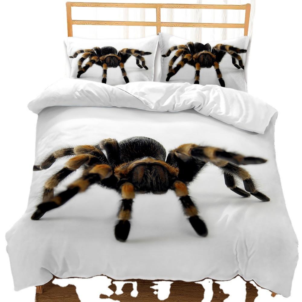 Trendy Black and White Spider Duvet Cover Set - 3 Piece 3d Digital Print Bedding