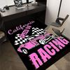 1pc California Speed 98 Racing Home Office, Durable Polyester Floor Mat with Easy, Office Decor, Urban Style, Nonslip Backing