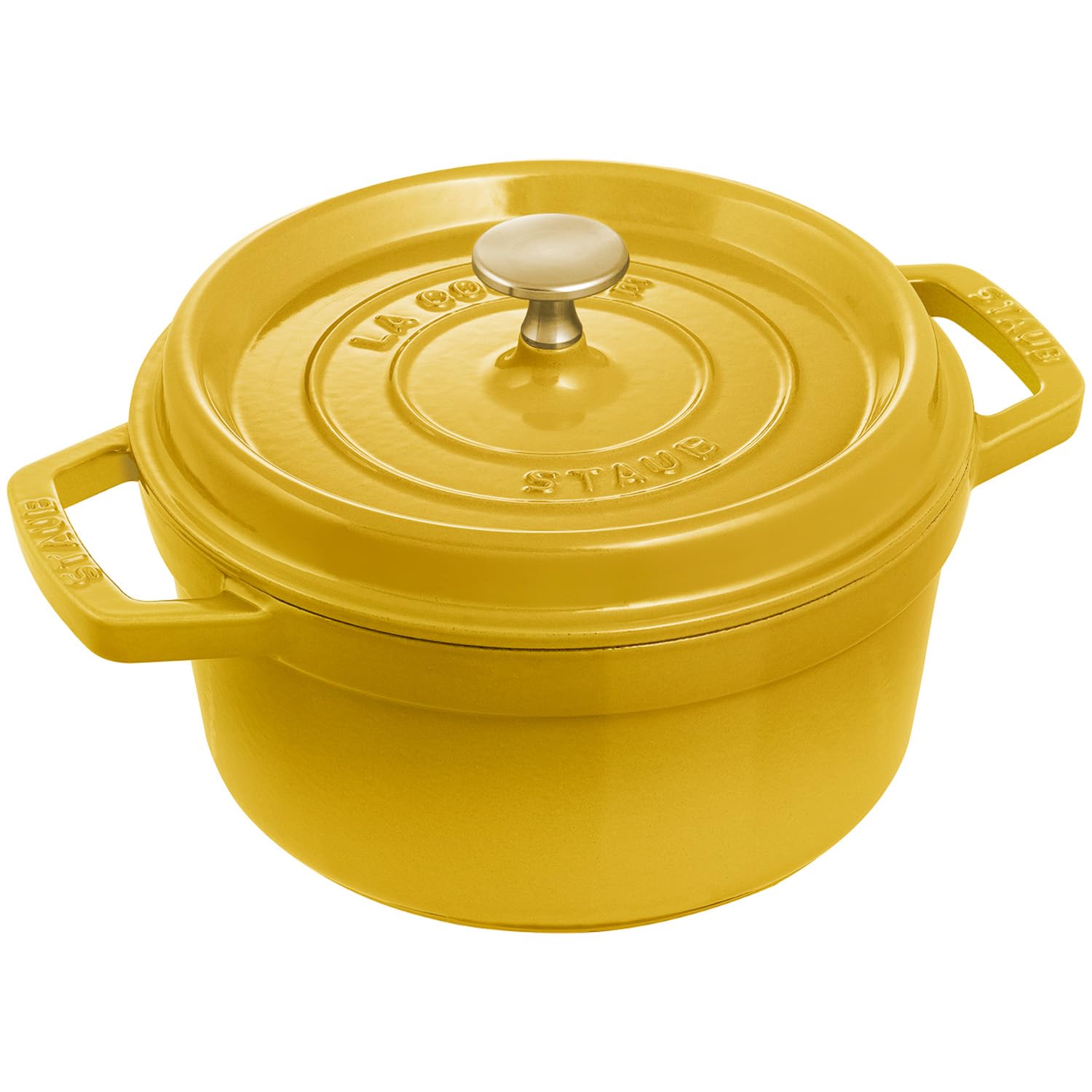 

staub Cocotte Round Citron Both Hand Cast Enamel Pot IH Compatible Japanese Product with Serial La Cocotte Round Citron Pico 20cm [Authorized