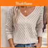 Streetwear Knit Sweater For Women With 3d Pattern And V Neck For Casual Winter Wear