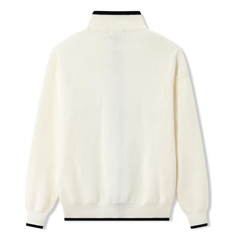 Pletený svetr s dlouhým rukávem Pánská móda Top kabát na zip Neformální svetr