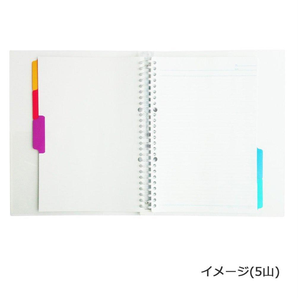 Maruman Index A5 20-Hole (2-Hole Compatible) Index Sheets, 5 Tabs, 1 Set of 10, LT6005
