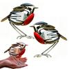 Metal Robin Bird Sculpture Garden Decor Rustic Red Breast Figurine Scrap Metal Art Statue Unique Gift for Bird Lovers