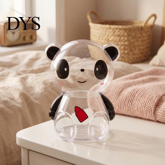 Decorative Coin Bank Clear Panda Piggy for Kids, Plastic Cash Bank, Money Savings Jar Saving Box Decoration, Christmas Birthday Girls Boys Transparent