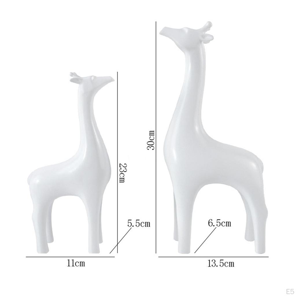 2Pcs Statue Craft Feng Shui Crafts Lucky Animal Figurines Sculpture for Mantel Home Tabletop Living