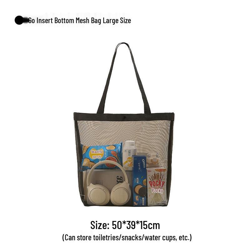 Große Strandtasche aus Mesh mit hoher Kapazität für Spielzeug und Badebekleidung – Multifunktionale Reisehandtasche