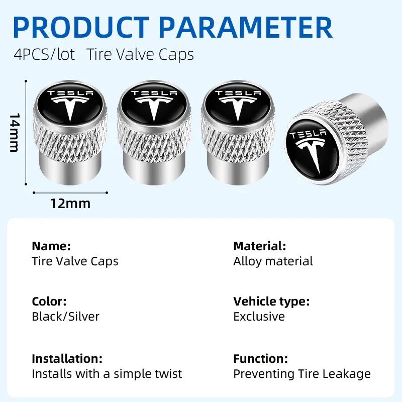 Car Sticker 2025 Hot Automobile  Aluminum Wheel Tire Valve Stem Caps Airtight Covers For Tesla Model 3 Model X Y Style Roadster