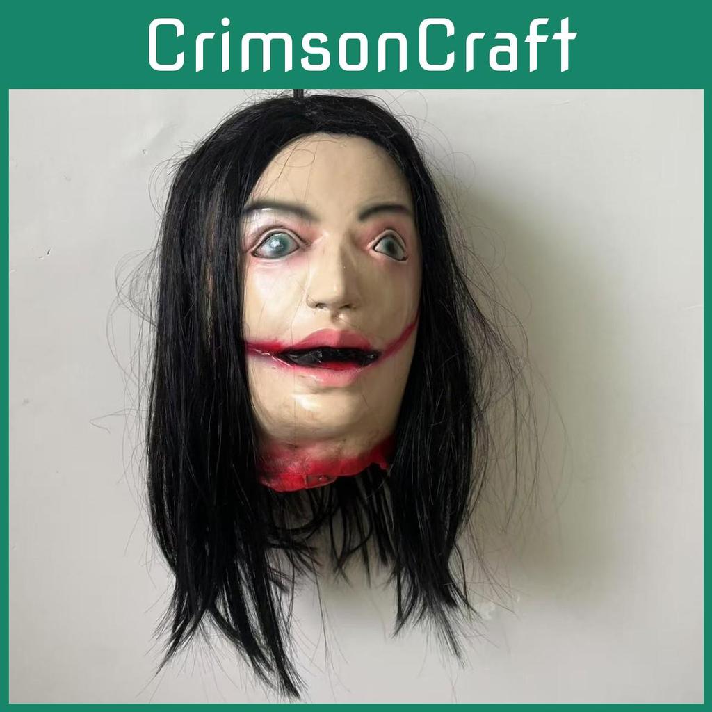 Horror Hanging Halloween Long Haired Female Ghost Head For Ghost Setup House