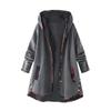 Damenmode Winter Kapuzenjacke Locker Bedruckt Langarm Baumwolle