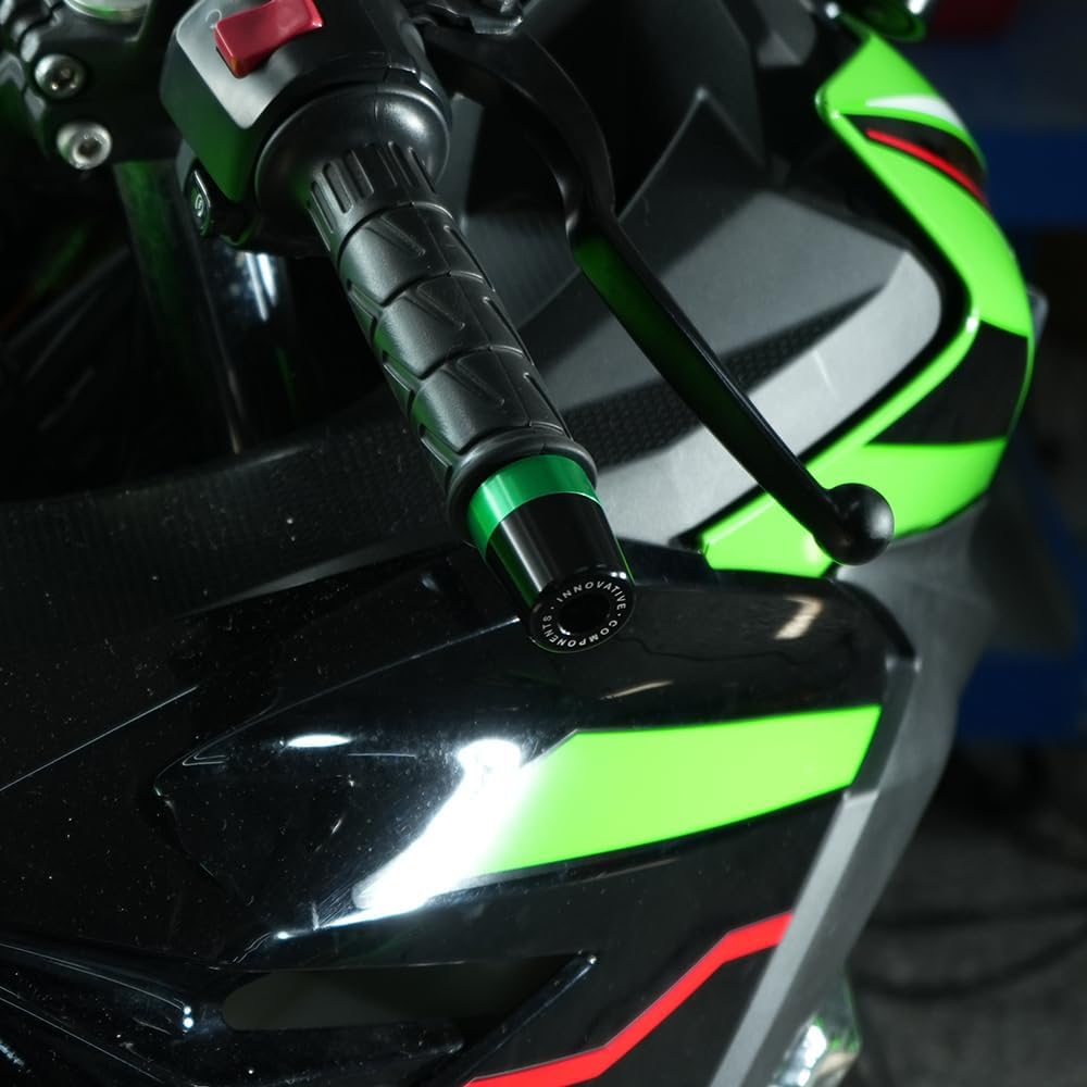 Handlebar Grip End For Ninja 250 300 400 650 1000 400R 250R 250SX 1000SX H2R ZX14R ZX10R ZX6R Motorcycle CNC Aluminum Handlebar Bar Ends Plug Balance