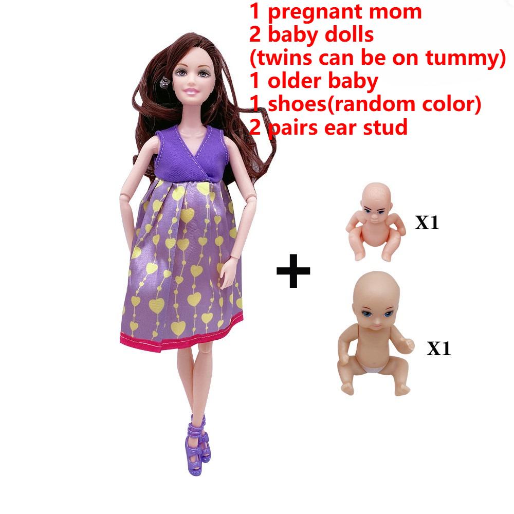 Schwangere Puppen Mit Modepuppenkleidung Kleider Schuhe Säugling In Mamas Bauch Puppenzubehör Für Mädchen Jungen Geburtstagsgeschenk