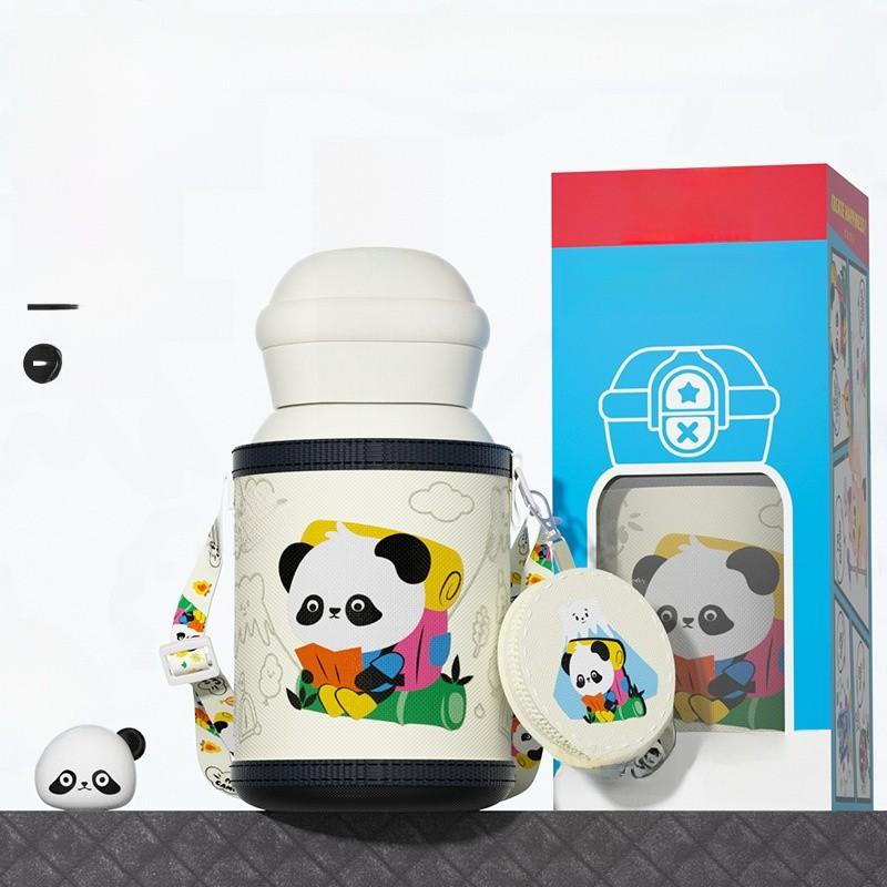 

Cute Panda Kids Insulated Water Bottle With Straw For Outdoor Travel And School Panda