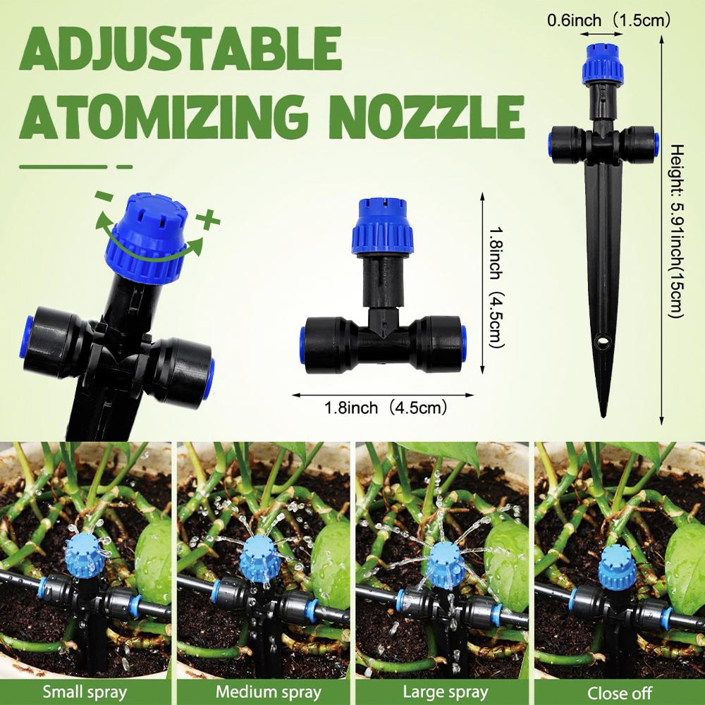 10-30M Drip Irrigation Kit Automatic Garden Watering System with 1/4 Quick Connect for Raised Beds