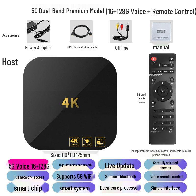4K HD Smart Dual-Band 5G Set-Top Box with Universal Screen Mirroring