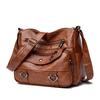 Simple Multi Pocket Crossbody Bag Soft Casual Large Capacity Vintage Shoulder Bag