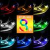 Renjzle Car Interior Light, USB LED, 8 Color Dimmable Ambient Light, 180° Rotatable, Automatic Lighting, Memory Function, Easy Installation, Car