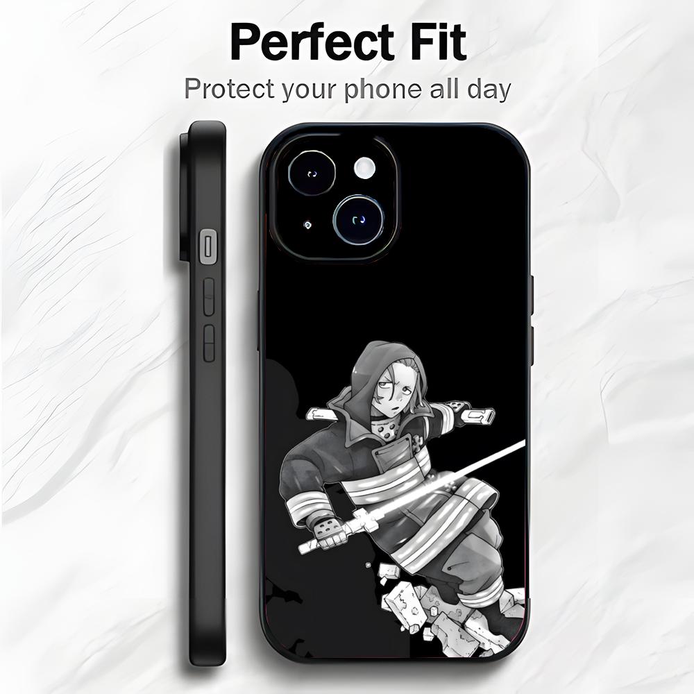 Mutige Aktion Japanischer Anime F-Fire Force Handyhülle Handyhülle Weiche Verpackung Leicht Für iPhone17 16 15 14 13ProMax