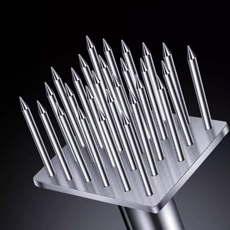 Efficient 304Stainless Steel Meat Skewer Needle Meat Tenderizer Meat Tool for Securely Holding Meat During Cooking