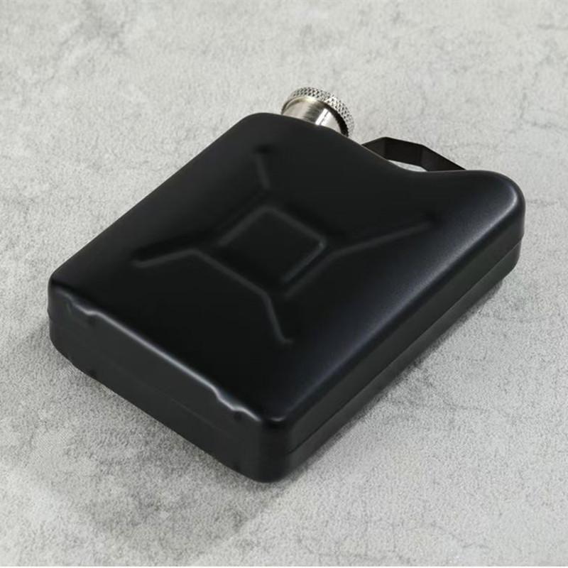Cross-Border Stainless Steel Portable Camping Oil Drum-Shaped Flask