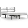 Metal Bed Frame with Headboard Black 120 x 190 cm