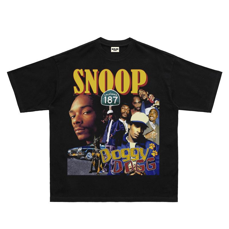 2026 Snoop Dogg Vintage West Coast HIPHOP ShortSleeved Hip Hop TShirt for Rapping and Singing Comfortable and Breathable