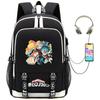 New Riman, My Hero Academy Printed Backpack Large Capacity Student School Bag USB Computer Bag
