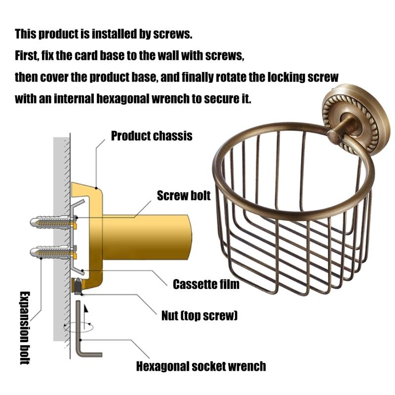 Wall Mounted Toilet Paper Dispenser Traditional Appearance Tissue Holders Simple Tool Without Assembly Bathroom Accessory
