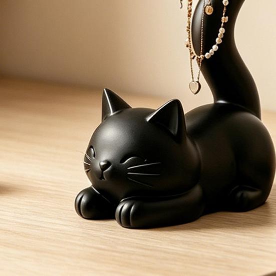 Katvormige Ringstandaard 3D Geprinte Kattenstaart Sieraden Displayhouder