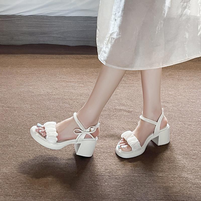 Sandals Women's New Summer Skirt Fashion Word with Thick Heel High Heel Sandals