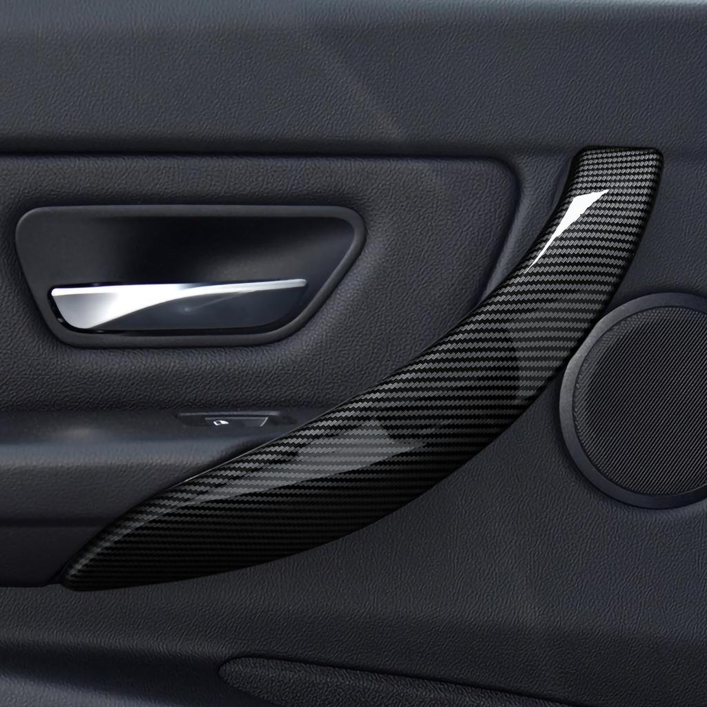 BBJT8 For BMW F30 F31 F34 3GT F32 F33 F36 (2012-2020) Door Handrail Panel Cover Car Trim Accessories, Carbon Fiber ABS Sticker