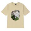 Funny Watermelon Cat Silly Cat Meme printed T Shirt 2025 New Men Women Oversized short sleeve T-shirts Unisex 100% Cotton Tops