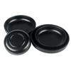 Round Melamine Plate Cover Rice Plate Thread Plastic Plate Japanese Porcelain Like Frosted Black Buffet  Pot Tableware-A