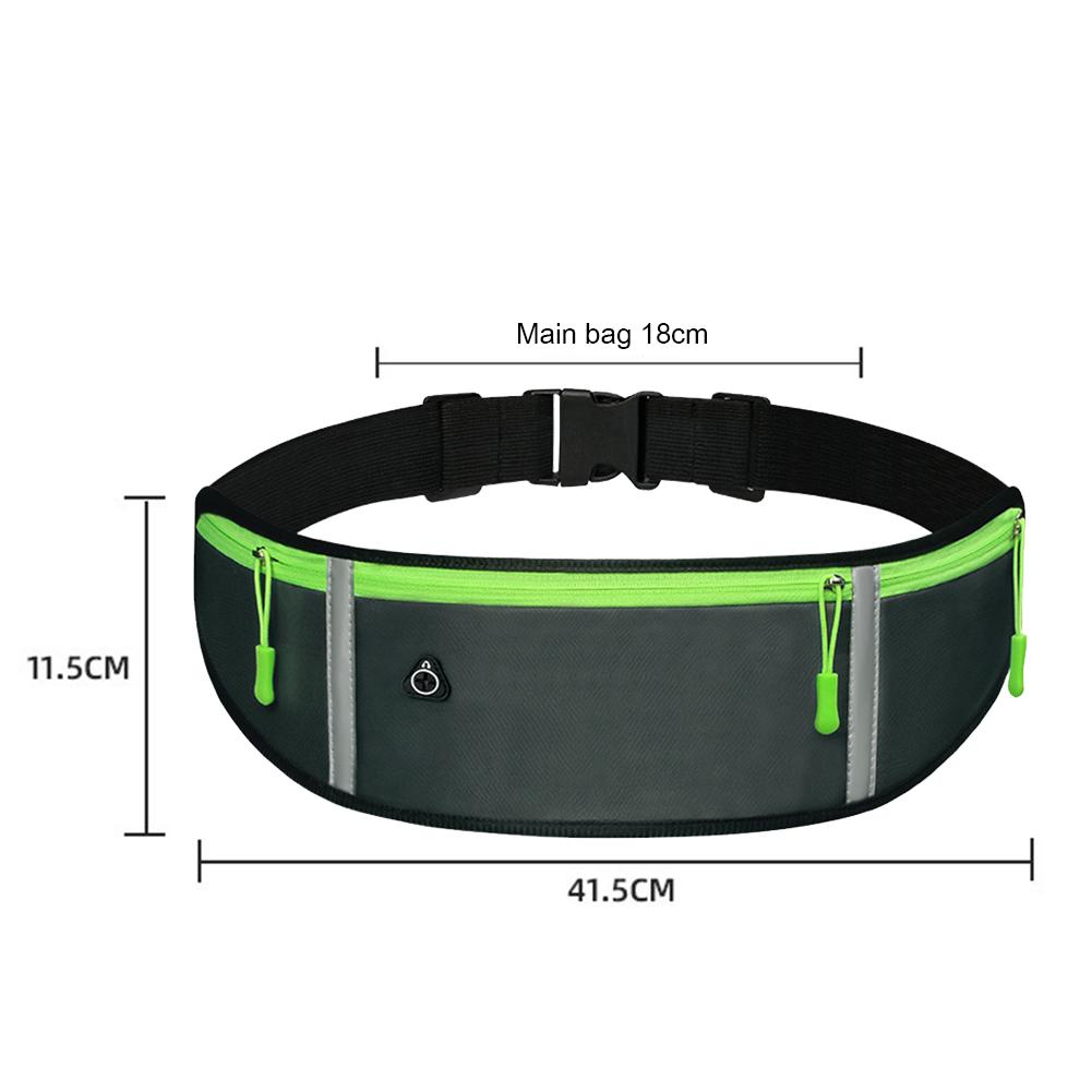 Waterproof Lightweight Reflective Strip Waist Fanny Pack Gym Sports Running Waist Bag Elastic Straps Phone Sport Belt Waist Bags