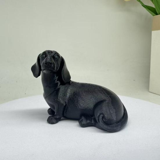 Yangyizhi 3D Printed Dachshund Sculpture, Miniature Dog Figurine, Matte Finish Statue, Artistic Pet Memorial Gift