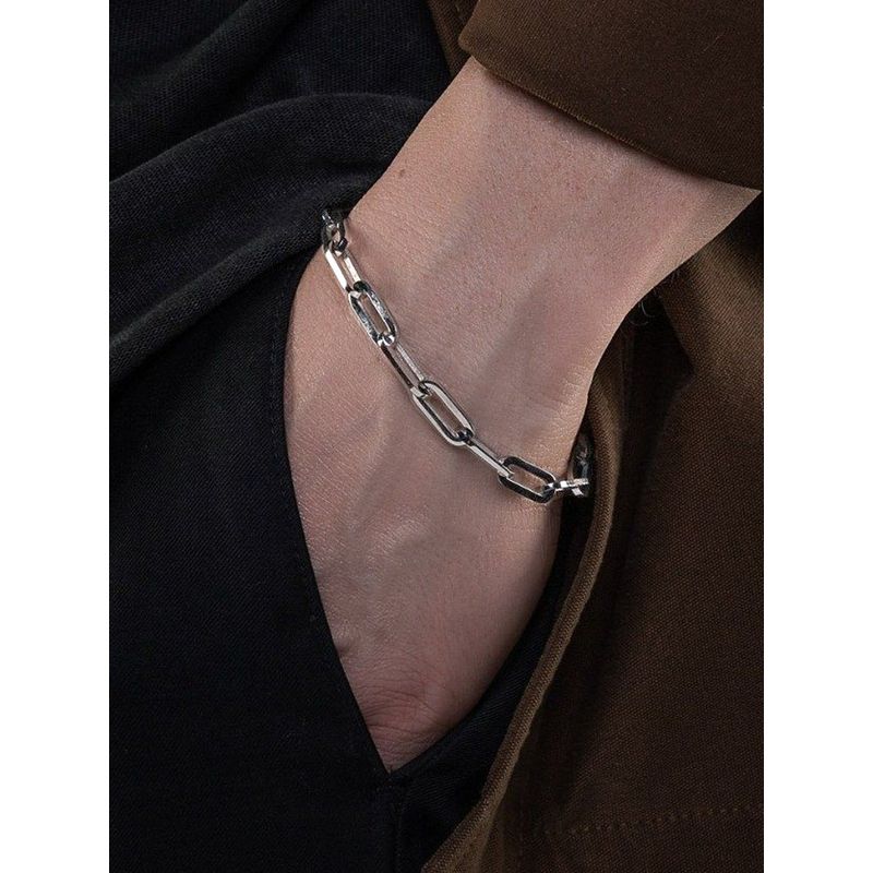 INS Titanium Steel Square Men Cuban Hip Hop Bracelet