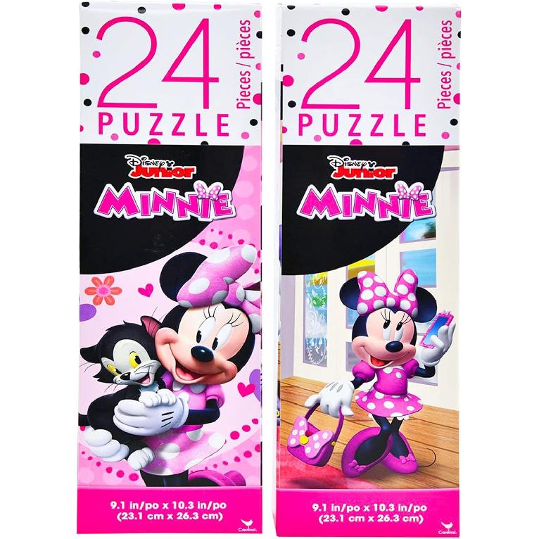 Disney Minnie Mouse Jigsaw Puzzle Bundle - Minnie Mouse 24 Piece Puzzle with Minnie Mouse Stickers | Minnie Party Favors (Minnie Mouse Games for