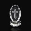 Klarer Kunstkristallfigurine Transparentes Glas Glaube Ornament Ostern Weihnachten Religiöse Schreibtischdekoration Christlich Spirituell Inspirierend