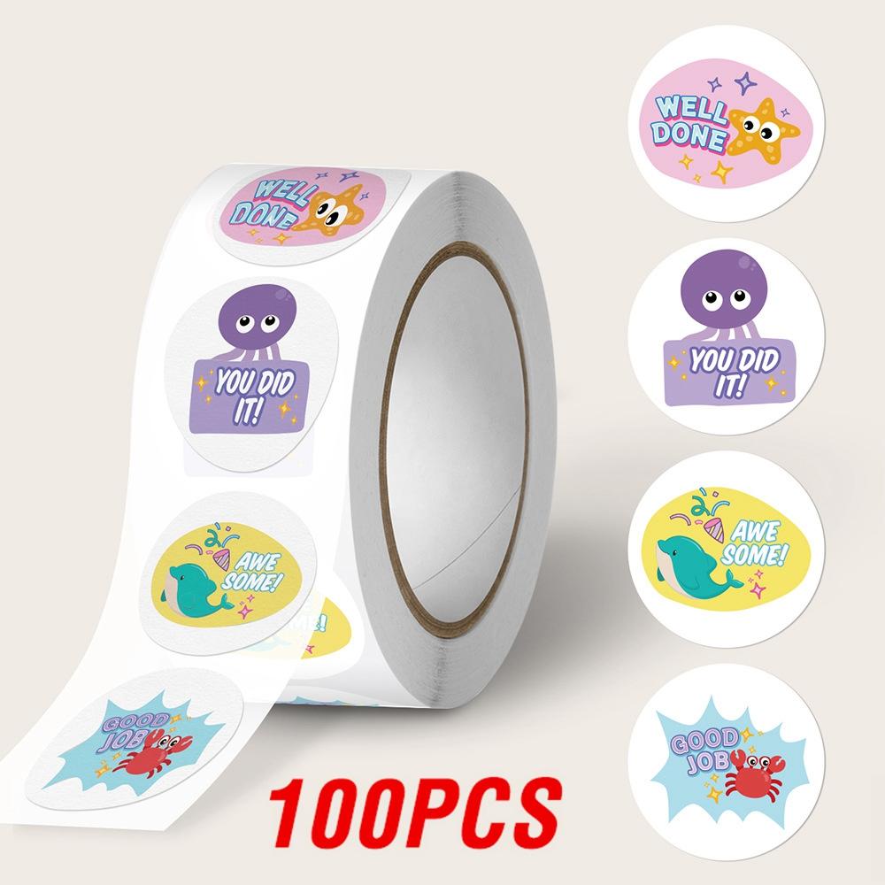 

100-500pcs Cartoon Animal Reward Sticker Label Thank You Cute Sticker DIY Gift Sealing Label Decoration Stationery Sticker